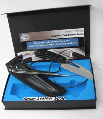 B100 Professional Grade Offshore System Knife and Marlinspike with Leather La...