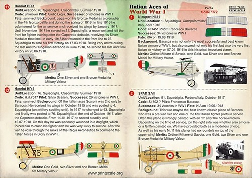 Aufkleber für Flugzeug 1:72 Italian Aces of WW Teil 2 Print Scale 72-301 - Bild 2 von 24