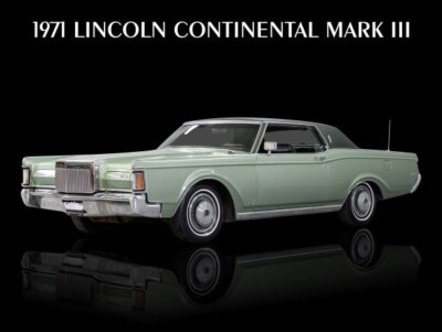 1971 Lincoln Continental Mark III in Green NEW METAL SIGN: 9x12 Free Shipping