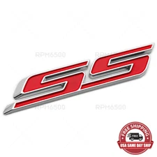 Chevy Camaro SS Rear Trunk Lid Nameplate Logo Fender Marker Emblem Badge Red