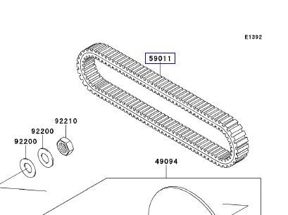 Kawasaki Teryx4 750 (KRT750) (2012-2013) NEW OEM DRIVE BELT 59011-0031 - Image 4 of 4