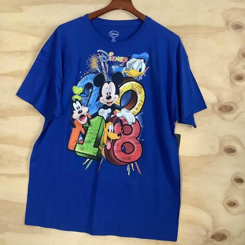 Disney Adult Tee Graphic T-Shirt Mens Womens Mickey Mouse Goofy Donald Duck Blue - Picture 4 of 8