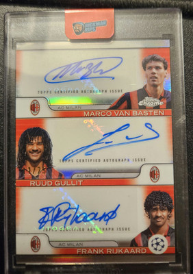 Rijkaard Gullit van Basten 2024 Topps Chrome UEFA Triple Auto 11/25
