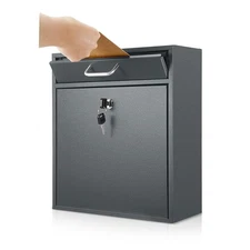 Locking Mailbox with Key for Outdoor 12 x 10.5 x 4.7 Inches Large Wall Mount ...