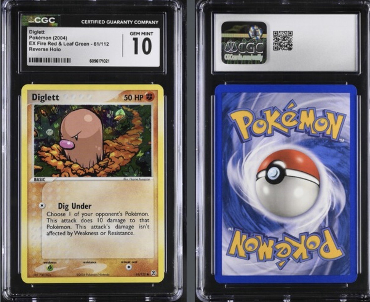 2004 Pokemon EX Fire Red & Leaf Green Diglett 61/112 Reverse Holo CGC 10