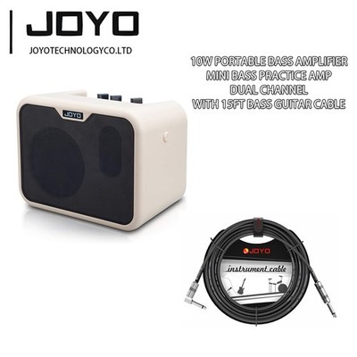 JOYO 10W Portable Bass Amplifier Dual Channel with 15ft Cable Combo Bass Amp