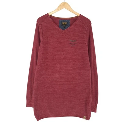 Vintage PME Legend Herren Strickpullover Baumwolle Bordeaux Rot Wd5 Größe M - Bild 1 von 4