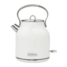Haden 1.7 Liter Stainless Steel Body Retro Electric Tea Kettle, White (Open Box)
