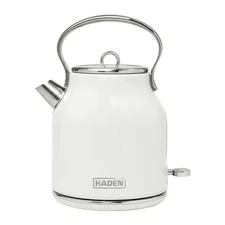Haden 1.7 Liter Stainless Steel Body Retro Electric Tea Kettle, White (Open Box)
