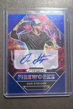 2020 Prizm Draft Picks -Fireworks Gus Steiger #PDP185 Blue Prizm Autographs /60