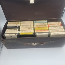 23 Cassettes Country Music Untested with Vintage Case Holder Holds 24 8 Track