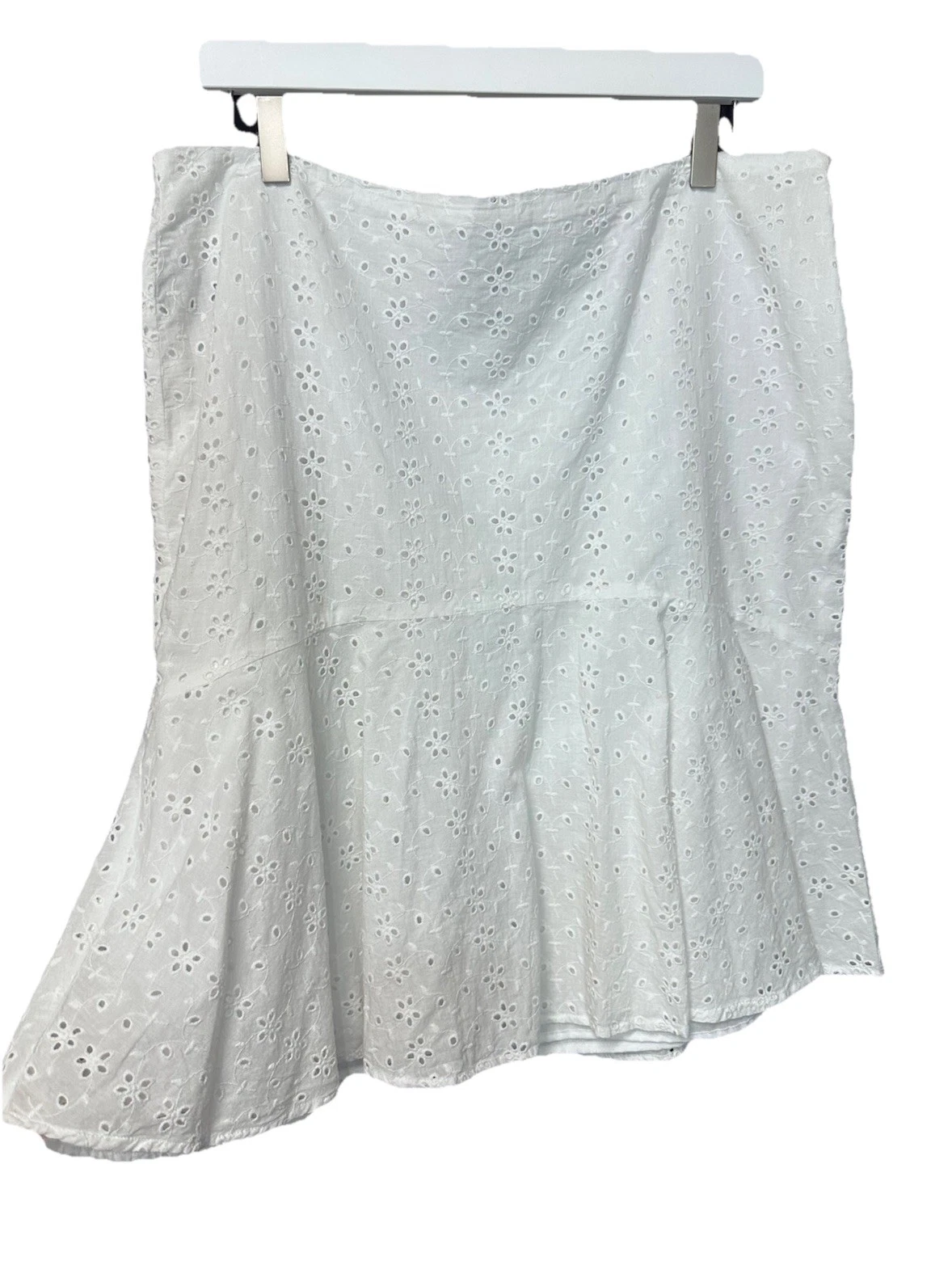 Chaps Crisp White Eyelet A Line Skirt Lined Skirt Spring Summer Size 12
