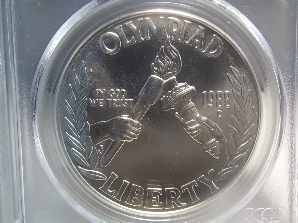 1988 D Olympics Commemorative Silver Dollar PCGS MS69. Cartwheels! Video SL0174 - Image 3 of 4