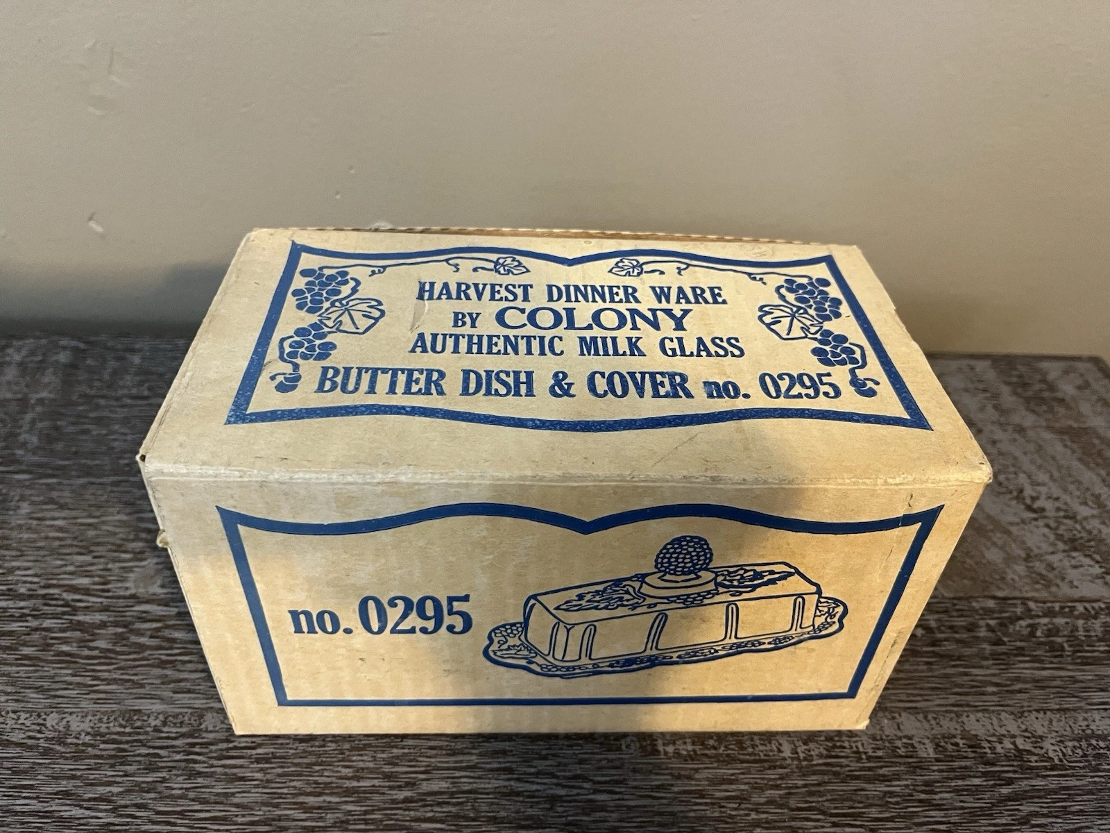 Vintage Colony Harvest Milk Glass Butter Dish and Original Box
Opens in a new window or tab