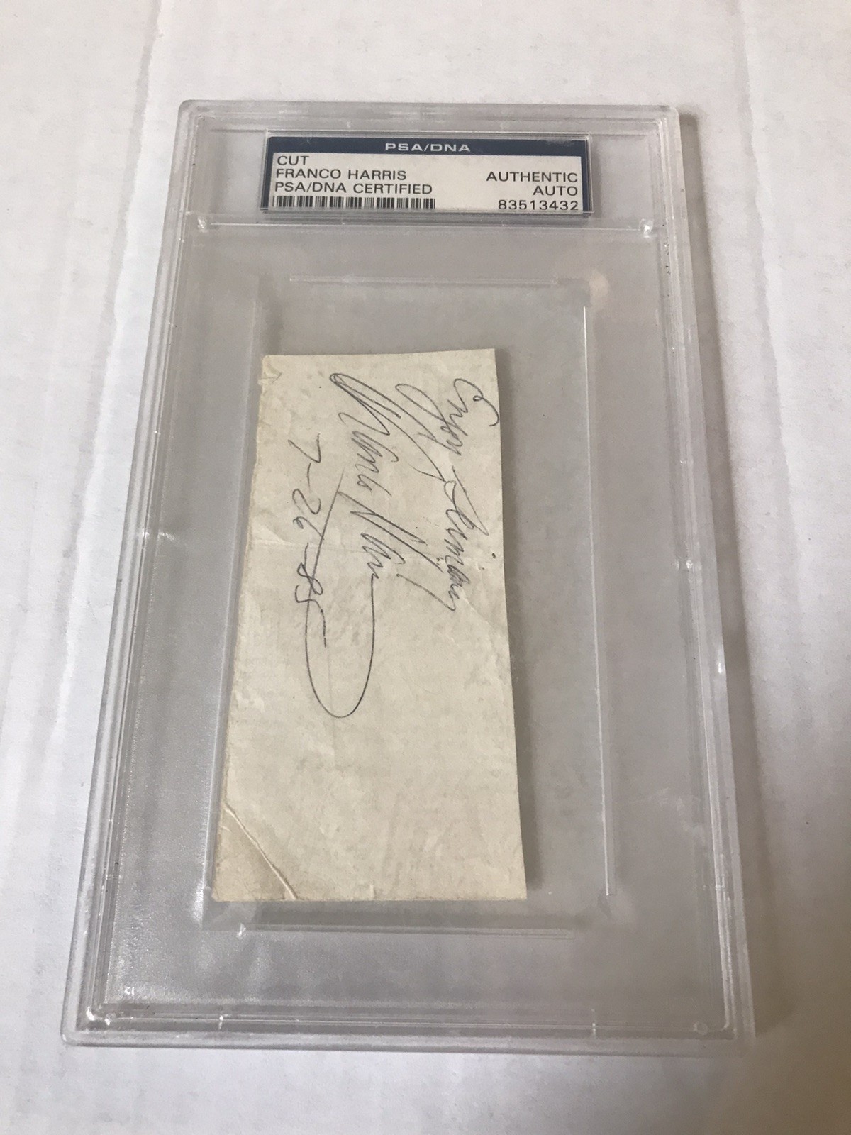 Franco Harris Autographed Signed Pittsburgh Steelers PSA/DNA CUT 1985 RARE 