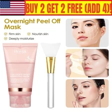 Collagen Night Wrapping Mask Overnight Care Mask Cream With Brush Deep Cleansing