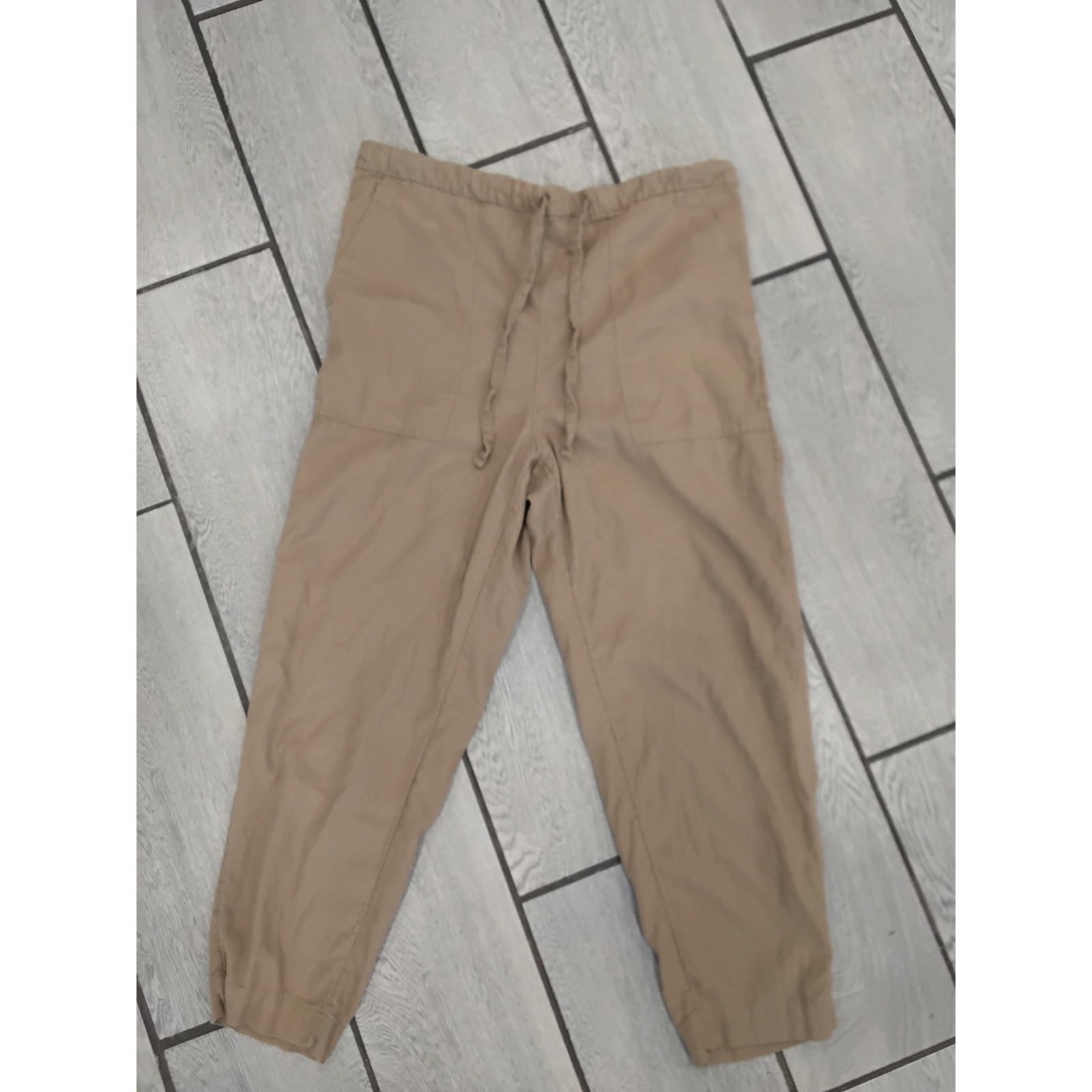 Universal Thread Linen Blend Drawstring Cropped P… - image 1