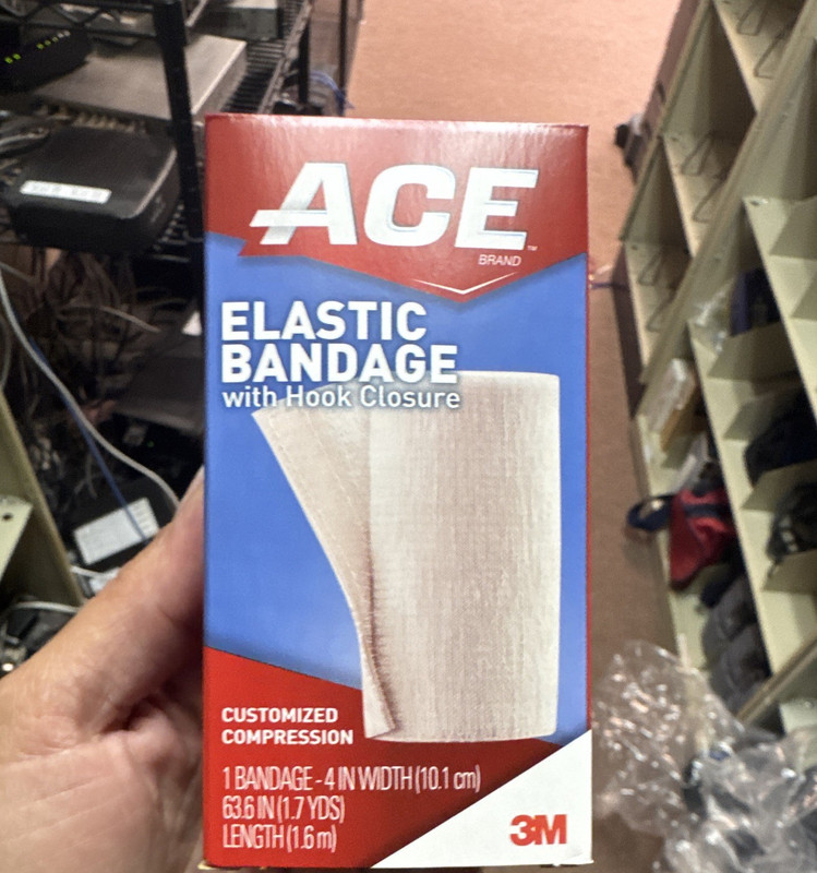 ACE Elastic Bandage 4 in x 63.6 in Hook Closure Beige Compression First Aid.   