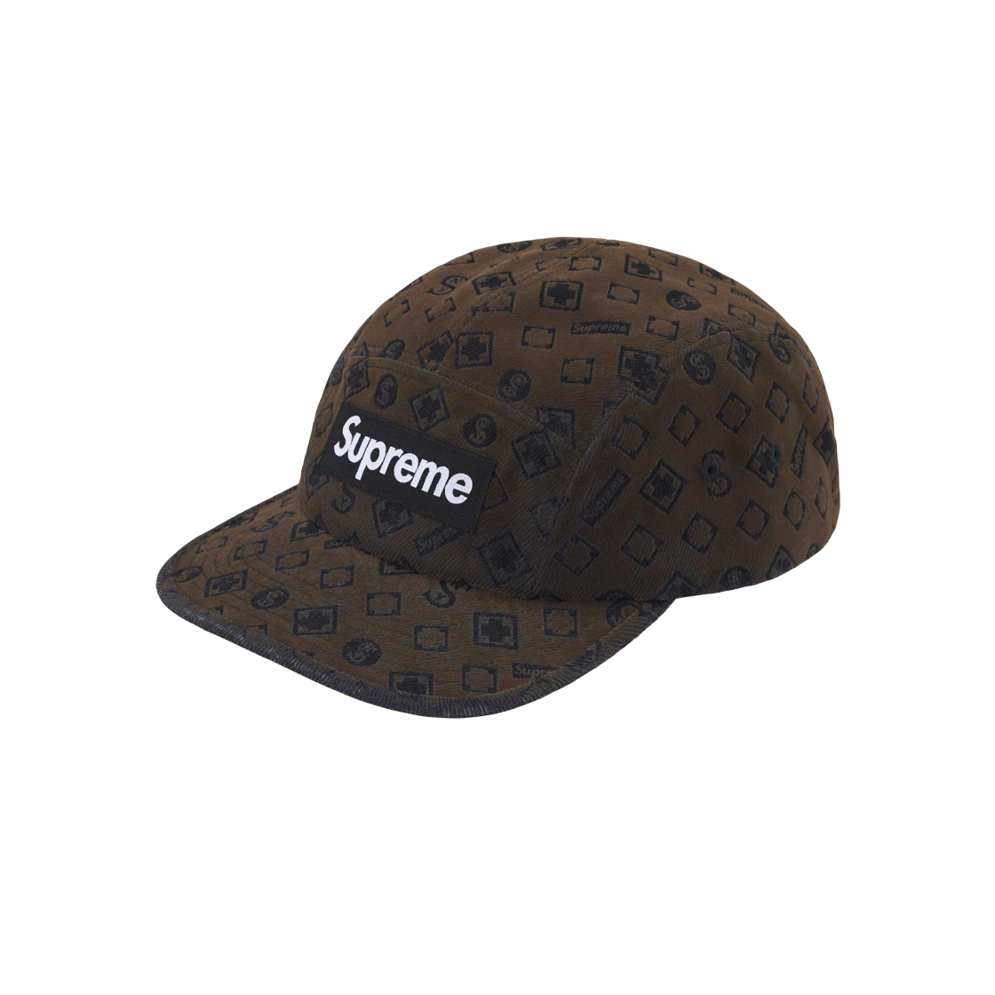 Casquette de camp en denim floqué Supreme noire   24FW
