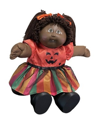 1983 Cabbage Patch Kids, Brown Pigtails, Brown Eyes, HM5, OK, Halloween Dress  