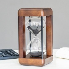 Large Premium Walnut Hourglass,60 Minutes Sand Timers,Hour Glass with Sand Ti...
