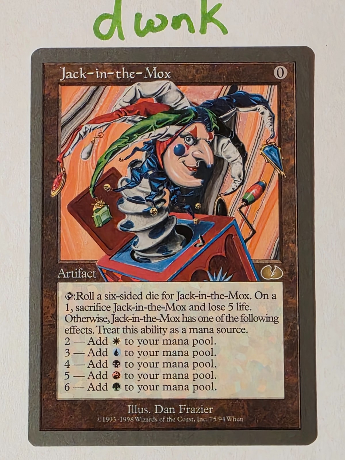 Jack-in-the-Mox Unglued NM - MTG - Magic the Gathering #75 1998 FREE Shipping