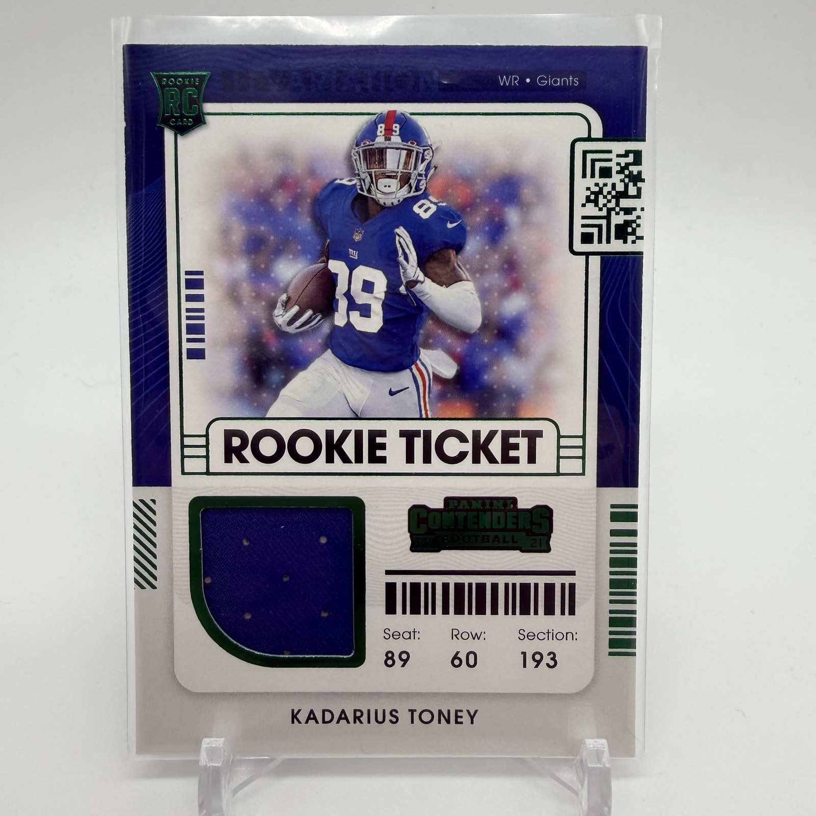 Kadarius Toney Panini Contenders Rookie Ticket Swatches #KTO Variation
