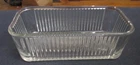 Vtg Federal Glass Clear Ribbed Rectangular Refrigerator Dish No Lid 8½" L    jgx