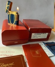 S.T. Dupont Feuerzeug  SOUBRENY Chinalack blau   Box,  Unterlagen ,Umverpackung