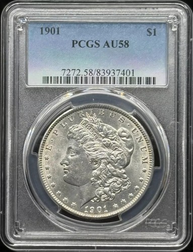 Morgan Silber Dollar 1901 PCGS AU-58