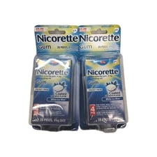 2 Pack Of Nicorette 4mg White Ice Mint 20 Piece Each Exp: 10/25 New