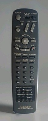 Goldstar Wireless TV/VCR Remote Control-Tested Works-Made In Korea