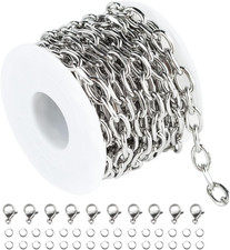 304 Stainless Steel Rolo Cable Chains Findings for Jewelry Making Men Women Neck