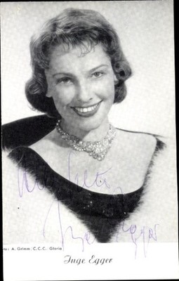 Ak Schauspielerin Inge Egger, Portrait, Autogramm - 10876428