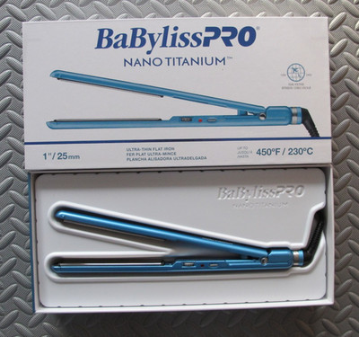 BabylissPRO Nano Titanium Ultra-Thin Hair Straightener Flat Iron 1''