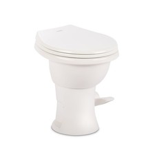 Model 410 Complete RV Toilet,Gravity Flush Toilet w/ Soft, White, Universal Fit