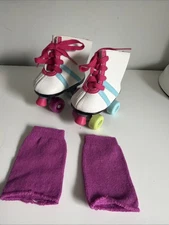 American Girl Doll 18" Roller Skating Set Leg Warmers Skates Parts Purple Pink