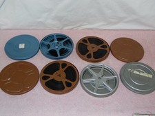 4 Vtg Metal 8mm Reel Canisters - 3 Have Mystery Film