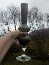 Vaso vintage MCM alto fumè cassa Empoli arte vetro alto 13"/33 cm (Cab1)