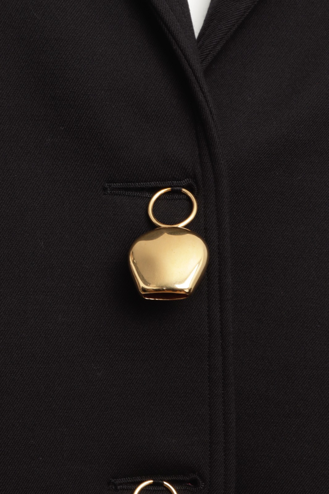 CELINE PHOEBE PHILO S/S 2015 RUNWAY BLACK COAT BELL BUTTONS IN BLACK WOOL 36 FR image 9