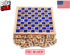 CICITOYWO Wooden Hundred Board Montessori Math Counting Toys, 1 - 100 Numbers