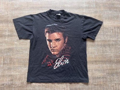 Hanes Ultraweight Elvis Presley Graphic T-Shirt Black Size M