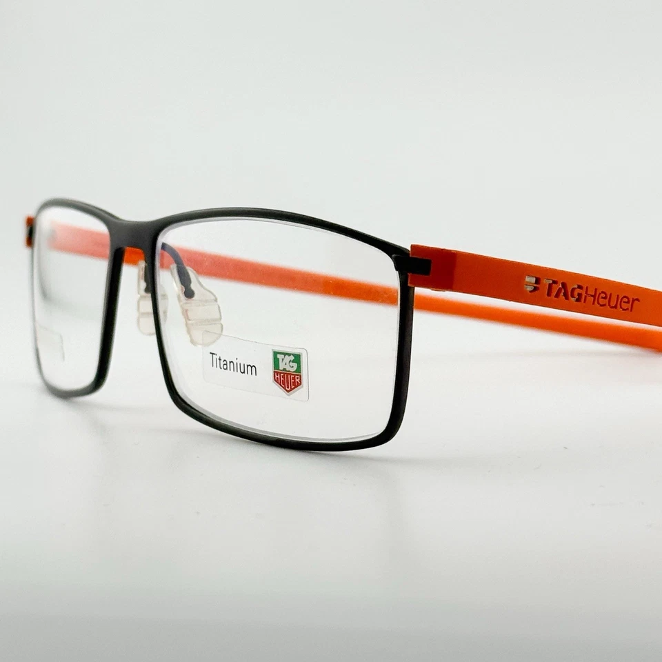 Auténticas gafas Tag Heuer TH 3901 Full Rim Reflex marco negro/naranja Francia Foto 3 de 4