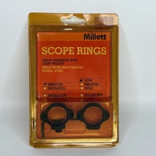 Millet Steel Rifle Scope Rings - Smooth - Low - 1" Turn-In Standard - NEW