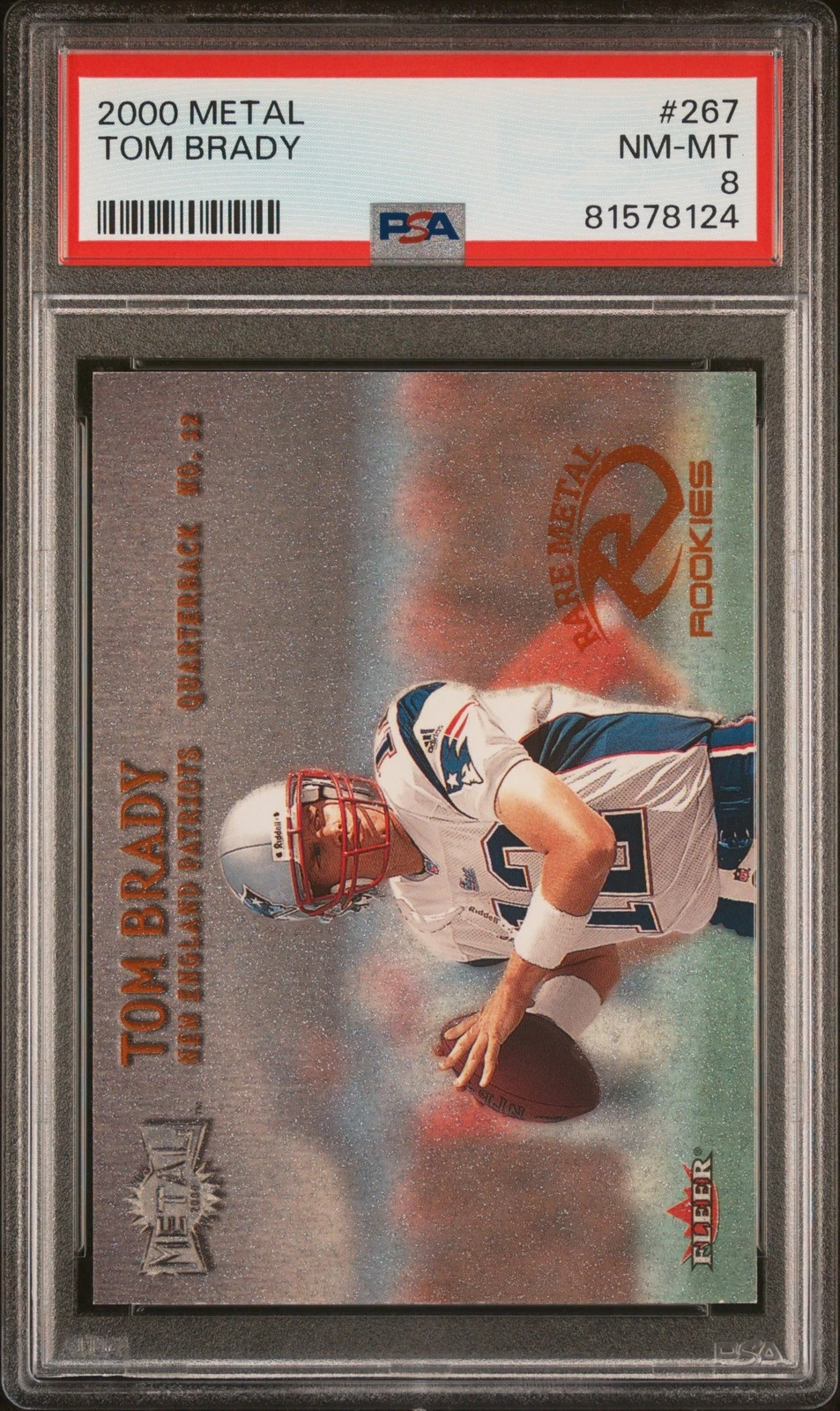 Deal for 2000 Fleer Metal #267 Tom Brady RC Rookie PSA 8 NM-MT