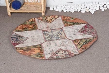 Decorative Rug, Floral Paisley Design 3.4x3.4 ft