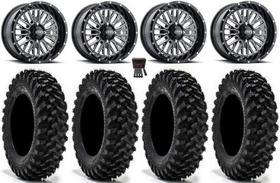 ITP Momentum 14'' Wheels Mi 34'' Warrior XT Sticky Tires Polaris RZR XP 1K/PROXP