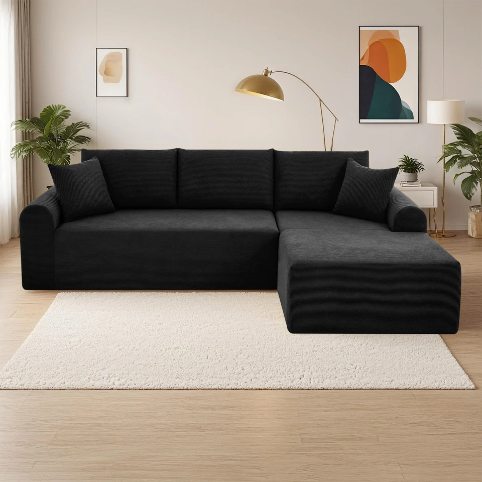 Sectional Sofa Set L-Shaped Couch Convertible Indoor Modular for Living Room - Image 2 of 4