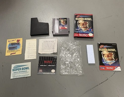 Tecmo Super Bowl (Nintendo NES, 1991) CIB w/ Box Manual Inserts NICE SHAPE