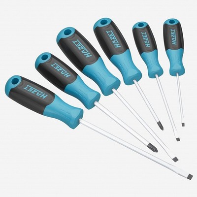 Hazet 811/6 Slotted and Phillips Screwdriver Set with 3K Handles, 6 Pieces